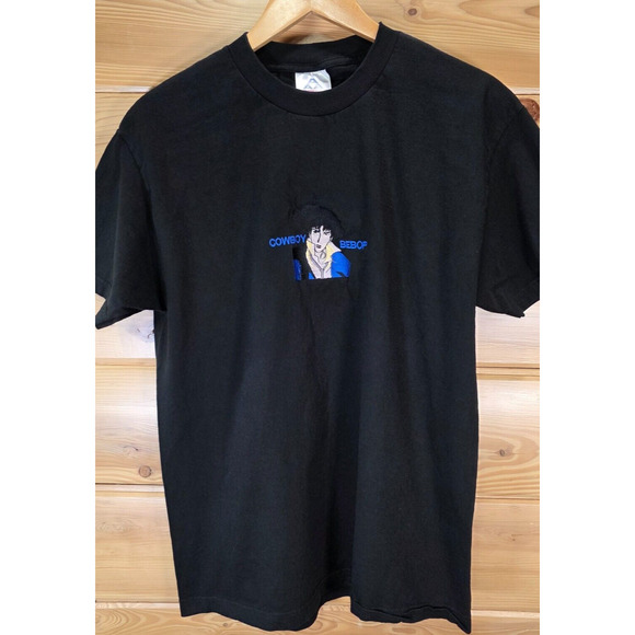 Vintage Cowboy Bebop Anime T Shirt Men Large Center Logo Embroidered Y2K - Picture 1 of 10